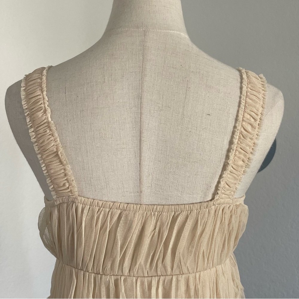 Lucky Brand Tiered Tulle Bow Tank Top Babydoll Dollcore - Picture 7 of 10